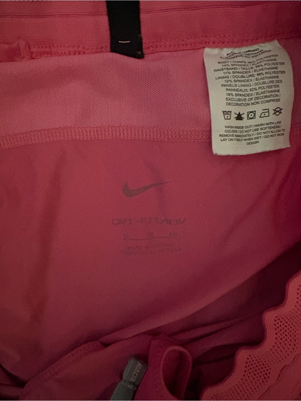 Nike Women’s Bright Pink Athletic Running Shorts with Black Swoosh - Picture 2 of 4